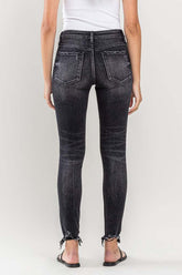 Lovervet Women's Raw Hem Cropped Skinny Jeans - Trendy Denim Fashion